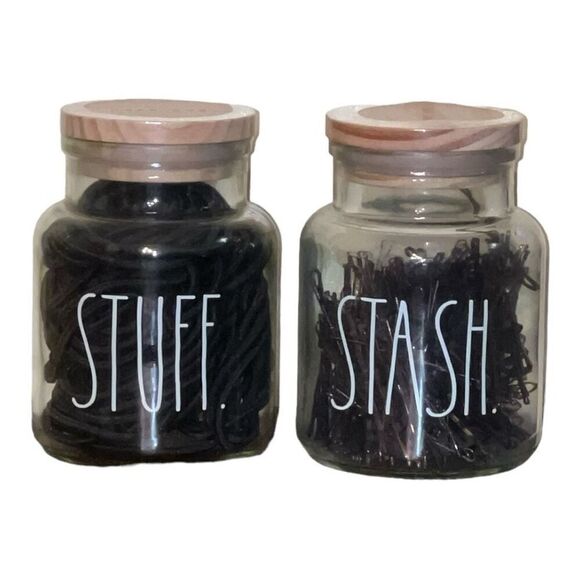 Rae Dunn Accessories - Rae Dunn STUFF STASH bobby pins and elastic hair bands